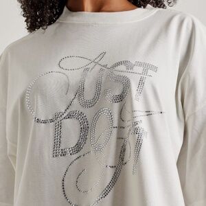 Nike Oversized Rhinestone Women's Tee White Sized M